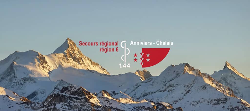 Secours régional Anniviers-Chalais 144 sur montagnes enneigées.